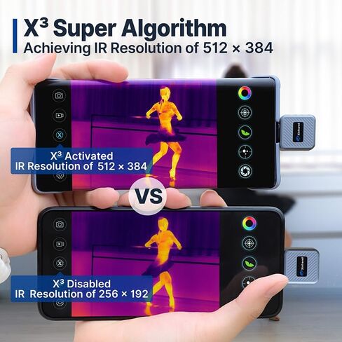 Xinfrared One XH09 منظار أحادي الرؤية الليلية الحراري لنظام Android، كاميرا حرارية للهاتف الخلوي مع 50 هرتز، انظر 870 مترًا، تصوير حراري تكبير 15X للصيد والإنقاذ البرية - Android in Kuwait
