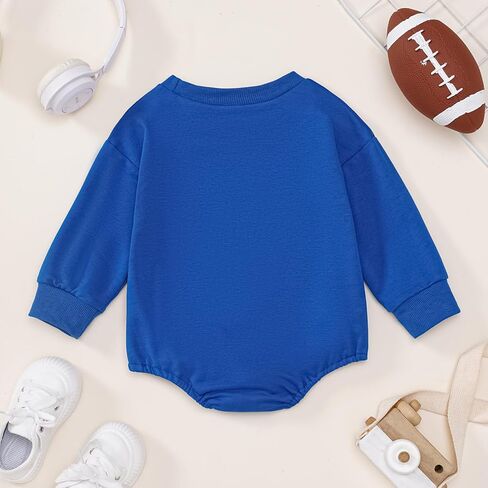 Baby Boy Half Birthday Outfit Half Way to the One Yard Line Bubble Romper Football 1/2 Birthday Clothes in Saudi Arabia