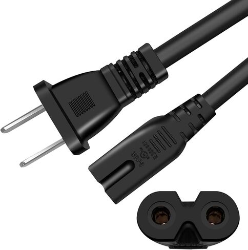 2 Pack AC Universal Power Cord,1ft Power Cable 2 Prong for Camera Battery Chargers,TV, Monitor, Projector, Printer,tv Power Cord Replacement,2 Slot Power Cord,Computer Charger Cable… in Saudi Arabia