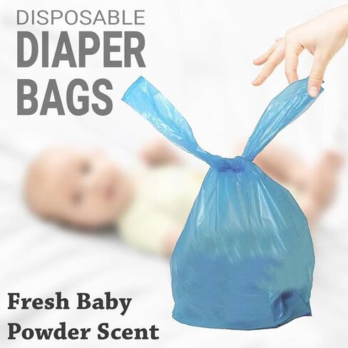 100Pcs Disposable Diaper Sacks Smell Free On Go Travelling Nappy Waste Bags For Trash Diaper Wastage With Powder Scent in Kuwait