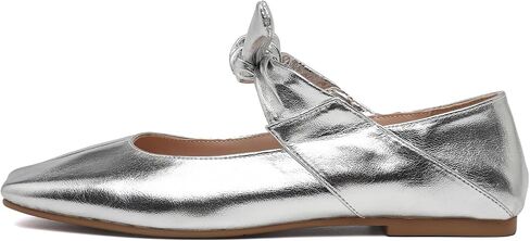 Silver Mary Jane for Women Ballet Flats for Women Square Toe Flats for Women in Saudi Arabia