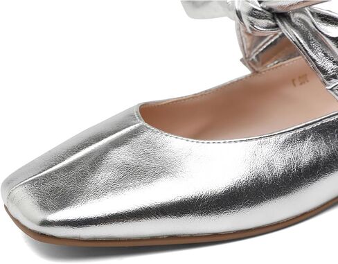 Silver Mary Jane for Women Ballet Flats for Women Square Toe Flats for Women in Saudi Arabia