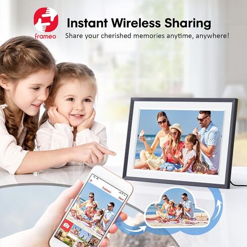 Raynic Digital Picture Frame, 15.6 Inches Digital Photo Frame with 1920x1080 IPS Touch Screen, Built-in 32GB Storage, Video Clips, Share Moments Instantly via Frameo App from Anywhere in Saudi Arabia