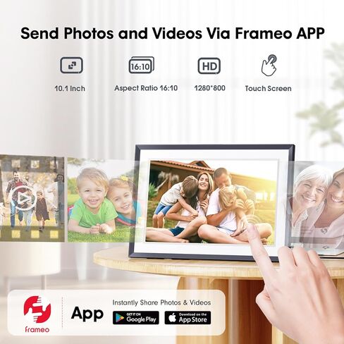 Raynic Digital Picture Frame, 15.6 Inches Digital Photo Frame with 1920x1080 IPS Touch Screen, Built-in 32GB Storage, Video Clips, Share Moments Instantly via Frameo App from Anywhere in Saudi Arabia