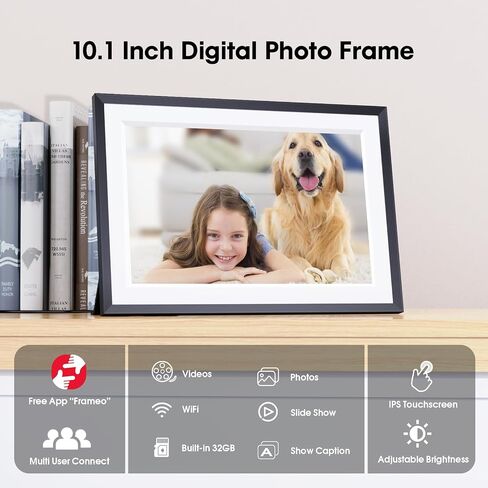 Raynic Digital Picture Frame, 15.6 Inches Digital Photo Frame with 1920x1080 IPS Touch Screen, Built-in 32GB Storage, Video Clips, Share Moments Instantly via Frameo App from Anywhere in Saudi Arabia