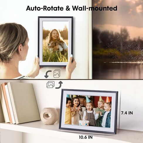 Raynic Digital Picture Frame, 15.6 Inches Digital Photo Frame with 1920x1080 IPS Touch Screen, Built-in 32GB Storage, Video Clips, Share Moments Instantly via Frameo App from Anywhere in Saudi Arabia