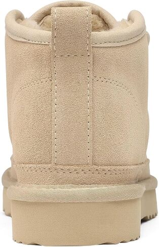 Fur Lined Ankle Boots for Women Genuine Suede Lace Up Snow Boots | Warm Comfortable Mini Boot, Soft Fuzzy Winter Short Slippers Boots in Saudi Arabia