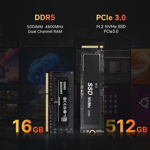 كمبيوتر صغير للألعاب P3، كمبيوتر صغير بمعالج AMD Ryzen 6900HX (8 مراكز/16 خيط، حتى 4.9 جيجا هرتز) 32 جيجا DDR5، 1 تيرابايت M.2 SSD، كمبيوتر مكتبي ثلاثي العرض، نظام التشغيل Windows 11 Pro مسبقًا، شبكة LAN مزدوجة، WiFi 6E، BT 5.2 in Saudi Arabia
