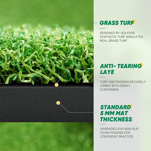 Golf Hitting Mat, 5x4ft Artificial Golf Dual- Turf Practice Mat for Outdoor & Indoor Training, Thicken Golf Hitting Training Matt with 9 Golf Balls 9 Golf Tee for Backyard in Saudi Arabia