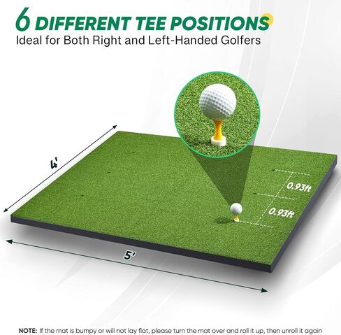 Golf Hitting Mat, 5x4ft Artificial Golf Dual- Turf Practice Mat for Outdoor & Indoor Training, Thicken Golf Hitting Training Matt with 9 Golf Balls 9 Golf Tee for Backyard in Saudi Arabia