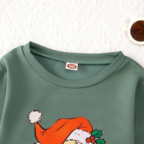 Toddler Boy Girl Merry Christmas Sweatshirt Santa Claus Graphic Shirt Crewneck Pullover Kid Xmas Holiday Outfit in Kuwait