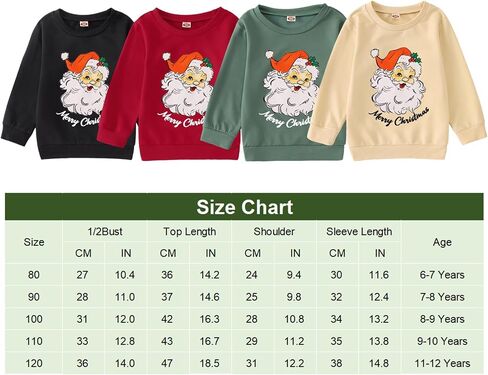 Toddler Boy Girl Merry Christmas Sweatshirt Santa Claus Graphic Shirt Crewneck Pullover Kid Xmas Holiday Outfit in Kuwait