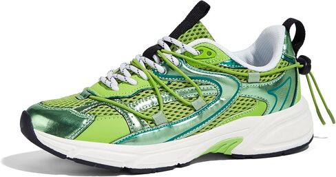 LUCKY STEP Women's Fashion Walking Shoes Running Platform Mesh Casual Sport Gym Work Adjustable Lace Lifestyle Stylish Trendy Athletic Tennis Shoes in Saudi Arabia