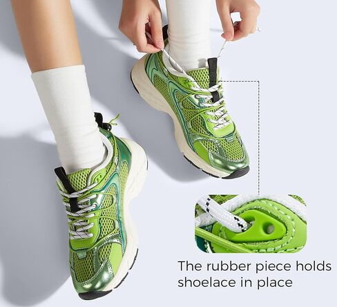 LUCKY STEP Women's Fashion Walking Shoes Running Platform Mesh Casual Sport Gym Work Adjustable Lace Lifestyle Stylish Trendy Athletic Tennis Shoes in Saudi Arabia