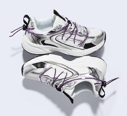 LUCKY STEP Women's Fashion Walking Shoes Running Platform Mesh Casual Sport Gym Work Adjustable Lace Lifestyle Stylish Trendy Athletic Tennis Shoes in Saudi Arabia