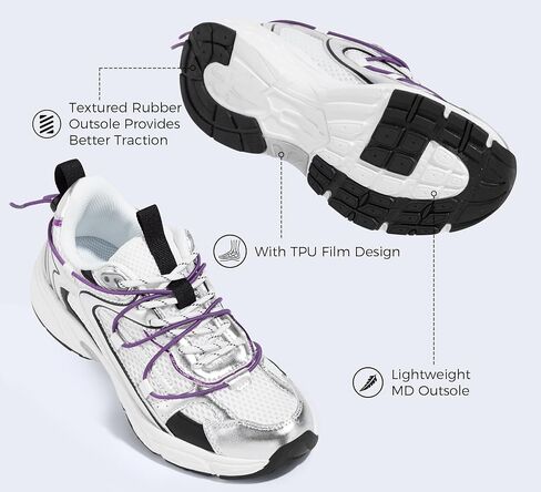 LUCKY STEP Women's Fashion Walking Shoes Running Platform Mesh Casual Sport Gym Work Adjustable Lace Lifestyle Stylish Trendy Athletic Tennis Shoes in Saudi Arabia