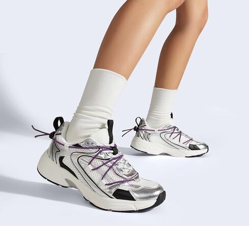 LUCKY STEP Women's Fashion Walking Shoes Running Platform Mesh Casual Sport Gym Work Adjustable Lace Lifestyle Stylish Trendy Athletic Tennis Shoes in Saudi Arabia