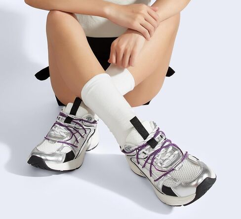 LUCKY STEP Women's Fashion Walking Shoes Running Platform Mesh Casual Sport Gym Work Adjustable Lace Lifestyle Stylish Trendy Athletic Tennis Shoes in Saudi Arabia