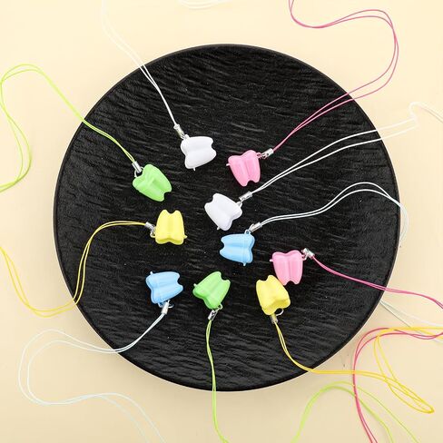50 Pcs Tooth Saver Necklaces Milk Teeth Storage Box Necklace Tooth Necklace Little Box for Lost Teeth Lovely Baby Milk Tooth Fairy Save Box School Classroom Party Supply in Saudi Arabia