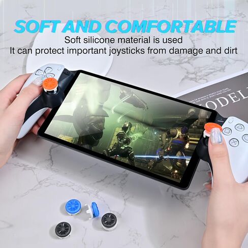 DLseego Thumb Grips Caps for PlayStation Portal Remote Player, Full Protection Anti-Slip & Anti-Scratch Anti-Fingerprint Protective Cartoon Button Cap Cover 2 Thumb Stick Caps - Black in Saudi Arabia