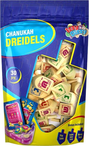 30 Medium Wood Dreidels - Classic Chanukah Spinning Draidel Game, Gift and Prize - Bulk Value Pack - by Izzy n Dizzy in Saudi Arabia