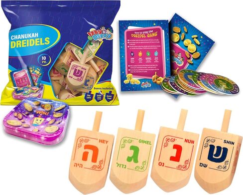 30 Medium Wood Dreidels - Classic Chanukah Spinning Draidel Game, Gift and Prize - Bulk Value Pack - by Izzy n Dizzy in Saudi Arabia