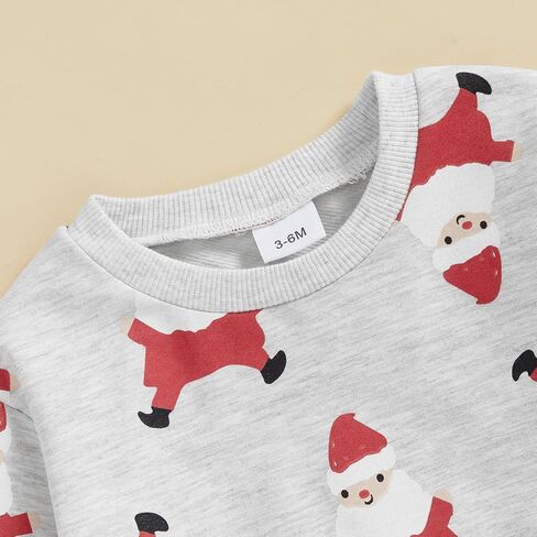 NZNDSHD Baby Boy Christmas Outfit Truck Christmas Tree Snowman Print Long Sleeve Sweatshirts Pants 2Pcs Clothes Set in Saudi Arabia