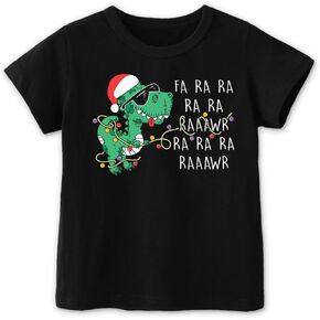 Toddler Christmas Shirts, Happy Christmas T Shirts for Boys Girls Kids, Ages 2-6, Santa, Snowman, Trees, Dinosaur...