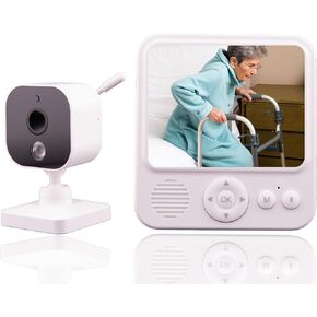 Smart Caregiver Video Monitor for Elderly Care and Caregivers, Portable, Rechargeable, Infrared Night Vision, Secure Connection, No WiFi