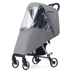 Universal Baby Stroller Rain Cover Winter Stroller Raincoat Pushchair Pram Buggy Shield Cover Protector with Canopy Window Rainproof Windshield Warm Cover for Travel Outdoor Walking Kids Gift