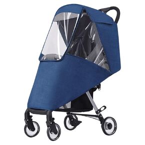 Universal Baby Stroller Rain Cover Winter Stroller Raincoat Pushchair Pram Buggy Shield Cover Protector with Canopy Window Rainproof Windshield Warm Cover for Travel Outdoor Walking Kids Gift