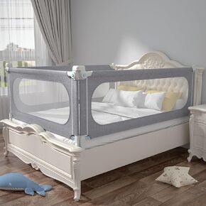 Bed Rails for Toddlers Upgrade Height Adjustable Baby Bed Rail Guard for Twin/Full/Queen/King Size - Safety Bed Rail for Baby（1 Side:82"(L) ×28"(H)