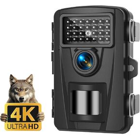 Trail Camera, 4K 48MP Game Cameras with Night Vision, No Glow 940nm IR LEDs, Trail Cam with 0.1s Trigger Motion Activated 120° Wide Angle, 82FT Trigger Distance, Hunting Camera for Wildlife Monitoring