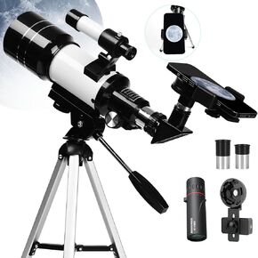 Telescope for Kids, 70mm Aperture (15X-150X) Portable Refractor Telescopes Professional Travel Telescope with Phone Adapter& 2000 * 25 Kids monocular, Astronomy Gifts for Kid