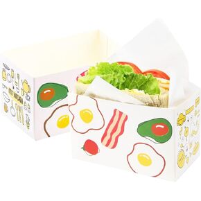 100 Pieces Paper Sandwich Boxes Take Out Containers,Mini Burger Boxes,Toast Holding Bread Tray for Take Out Food Containers,Restaurant, Picnic and Party