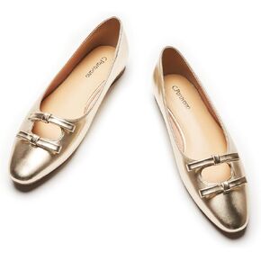 C.Paravano Chic Bow Knot Flats Fashion Hollow Out Design Round Toe Shoes Comfortable Daily Dress Flats in Kuwait