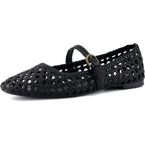 CUSHIONAIRE Women's Weston Woven Mary Jane Flat +Memory Foam, Wide Widths Available