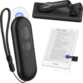 RF Remote Control Page Turner for Kindle Paperwhite Oasis Kobo eReaders, Kindle Remote Page Turner for iPhone Android Tablets Reading Novels Taking Photos