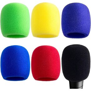 6pcs Microphone Cover, Microphone Windscreens Foam, High Density Thickened Mic Covers for Most Standard Handheld Microphone