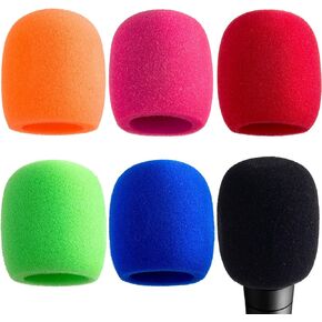 6pcs Microphone Cover, Microphone Windscreens Foam, High Density Thickened Mic Covers for Most Standard Handheld Microphone