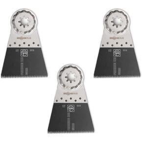 Fein StarLock Plus E-Cut Precision Oscillating Saw Blade - Extra-Wide Shape 2-1/2" Width for All Wood, Drywall and Soft Plastics - Fits Most Multitools - 3-Pack - 63502127270