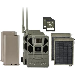 TACTACAM Reveal X Gen 3.0 Cellular Trail Camera - Multi Carrier, HD Photo & Videos, Pre-Installed Antenna, Built-in GPS, Low-Glow IR Flash + Solar Panel, Lipo Lithium Battery, & 32GB SD Card (2PK)