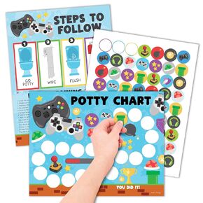 Potty Training Chart for Boys with Fun Reward Stickers – Potty Sticker Chart for Kids Potty Training, Potty Training Chart for Toddlers Boys, Potty Chart for Boys, Sticker Chart for Potty Success