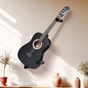 Horizontal Guitar Wall Hanger for Acoustic Electric Bass Ukulele Banjo (Wood color)