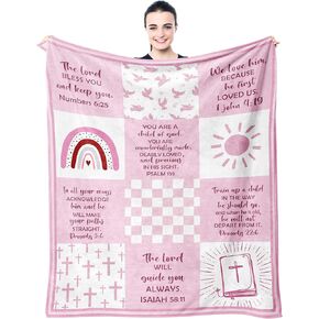 Baptism Gifts for Girl, Baptismal Gifts Blanket 40"x50", Baptism Favors, Christening Gifts, Baptism Gifts for Women, Best Baptism Gift for Girls, Christian Gifts, Religious Bible Catholic Gift
