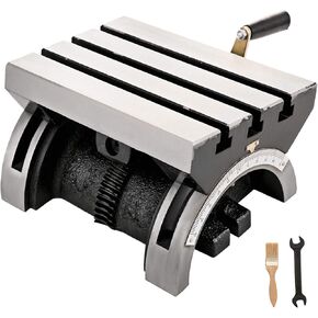 VEVOR Tilting Milling Table 10x7inch Tilting Angle Milling Machine 0-90°Adjustable Swivel Angle Plate with 3 T-slots and an Adjustable Crank Handle Heavy Duty Tilting Milling Machine for Grinding