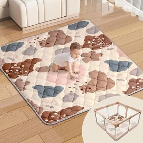 Baby Play Mat for Floor 50'' x 50'' Baby Crawling Mat Foldable Play Mat Thicken Soft Padding Playmats for Babies and Toddlers Infants Easy Care Machine Washable (Boho)