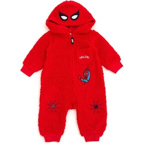 Marvel Avengers Spider-Man Baby Cozy Sherpa Zip Up Cosplay Coverall Newborn to Infant Sizes (Newborn - 24 Months)