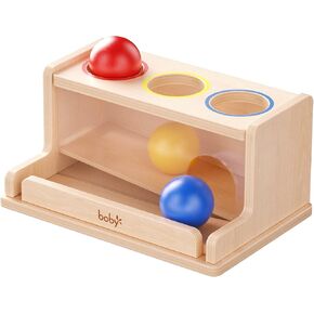 Dailyfunn Montessori Toys Object Permanence Box, Ball Tracker Drop Push Toy for Boy Girl Baby Toddler Kid Preschooler 1-3 Years Old