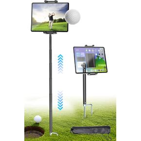 Golf Monopod Stick - Tablet Holder, Tablet Tripod for Golf Courses, Rugby Fields, Baseball Fields, Football Field for Recording and Assisting Games Training, for 4-13" Tablet and Phone